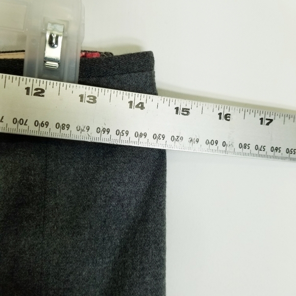 TED Baker London Women's Gray wool Skirt Side Zip Closure Pencil Size 2 - Picture 8 of 9